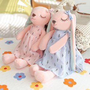 Flower skirt couple rabbit doll plush toy Long Legs(Ask for Size)